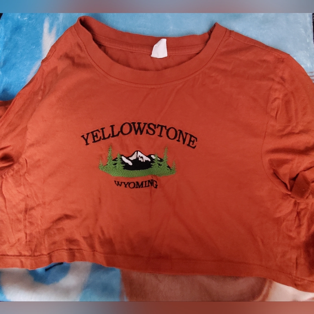 Rust Orange Yellowstone Wyoming Women's Crop Top